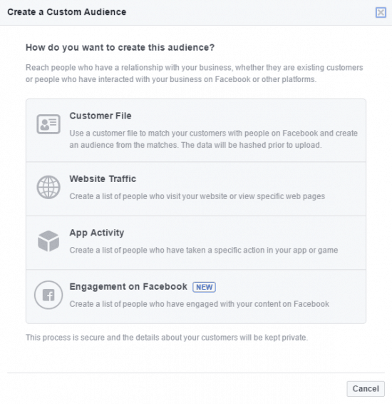 Create Custom Audience Facebook