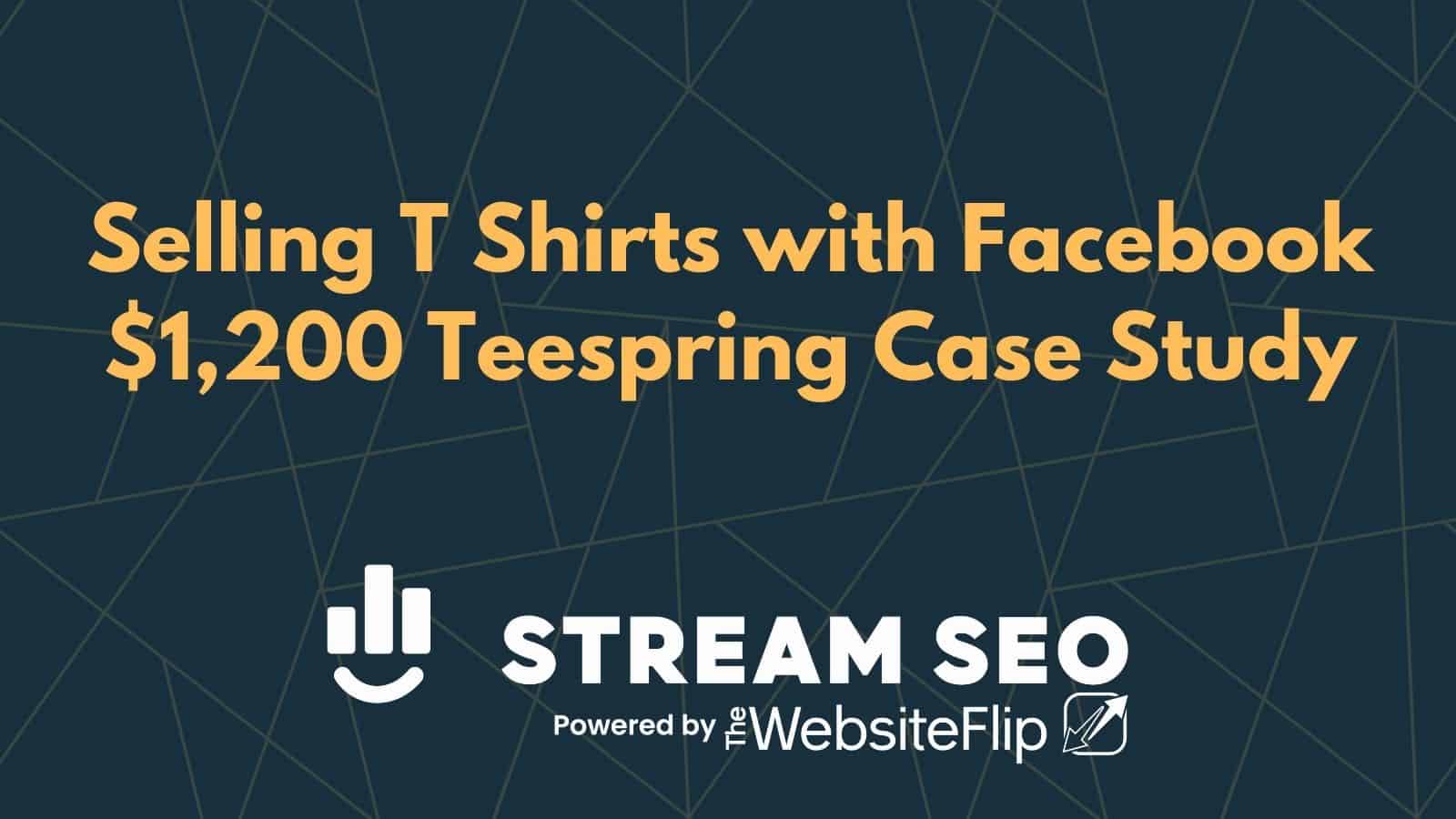 Selling T Shirts with Facebook – $1,200 Teespring Case Study