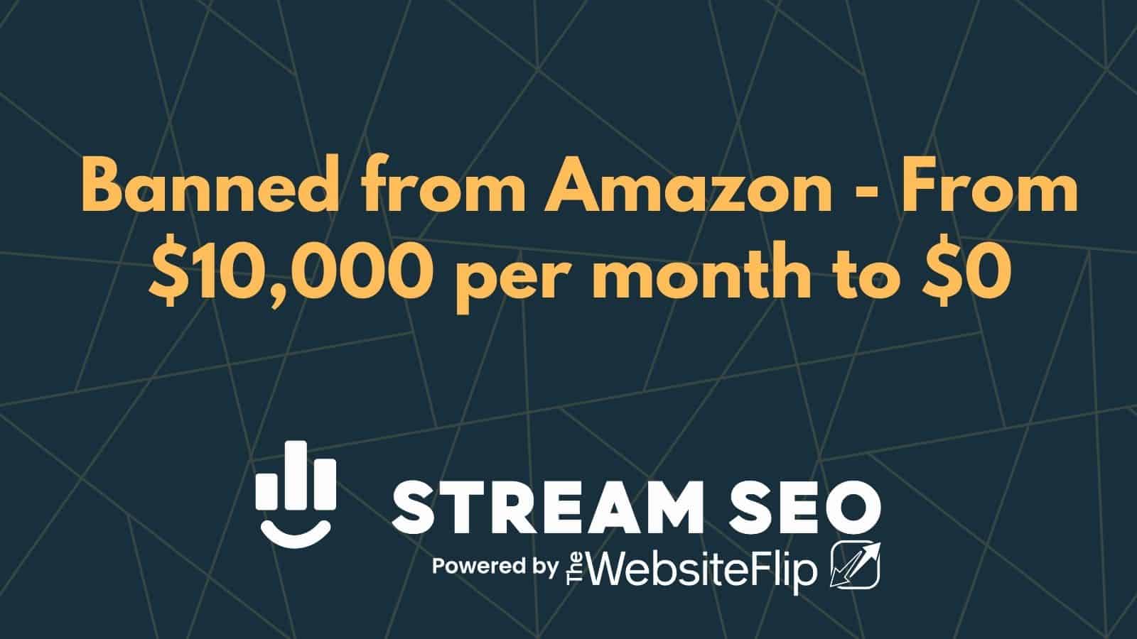 Banned from Amazon – From $10,000 per month to $0