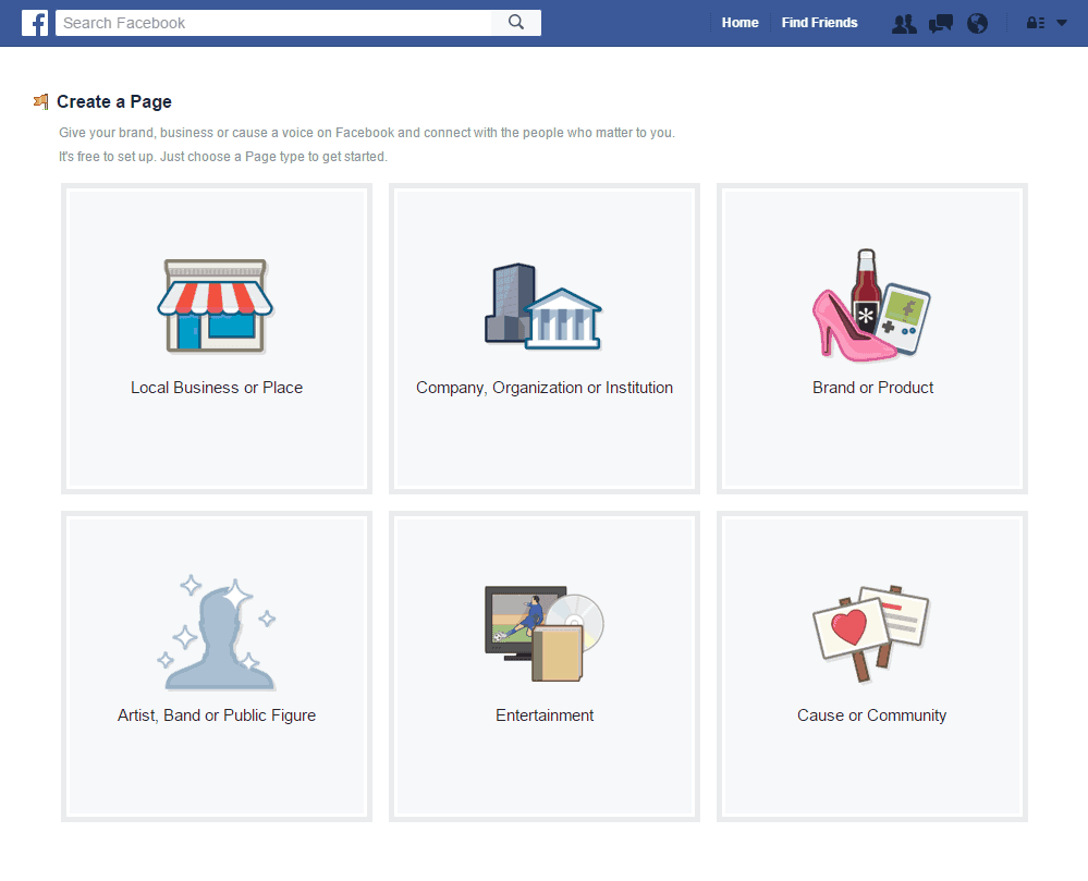 How to create a facebook fan page types