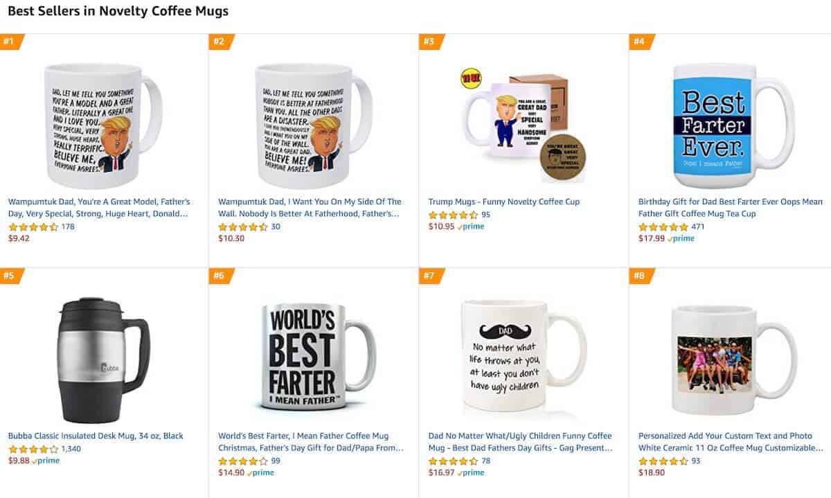 amazon print on demand top selling mugs