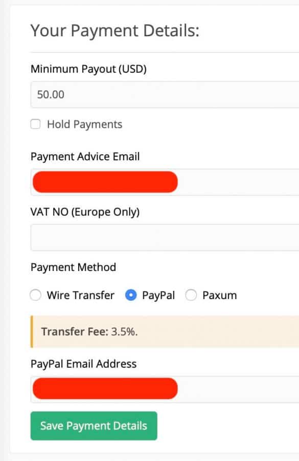 make money push notifications - payment details